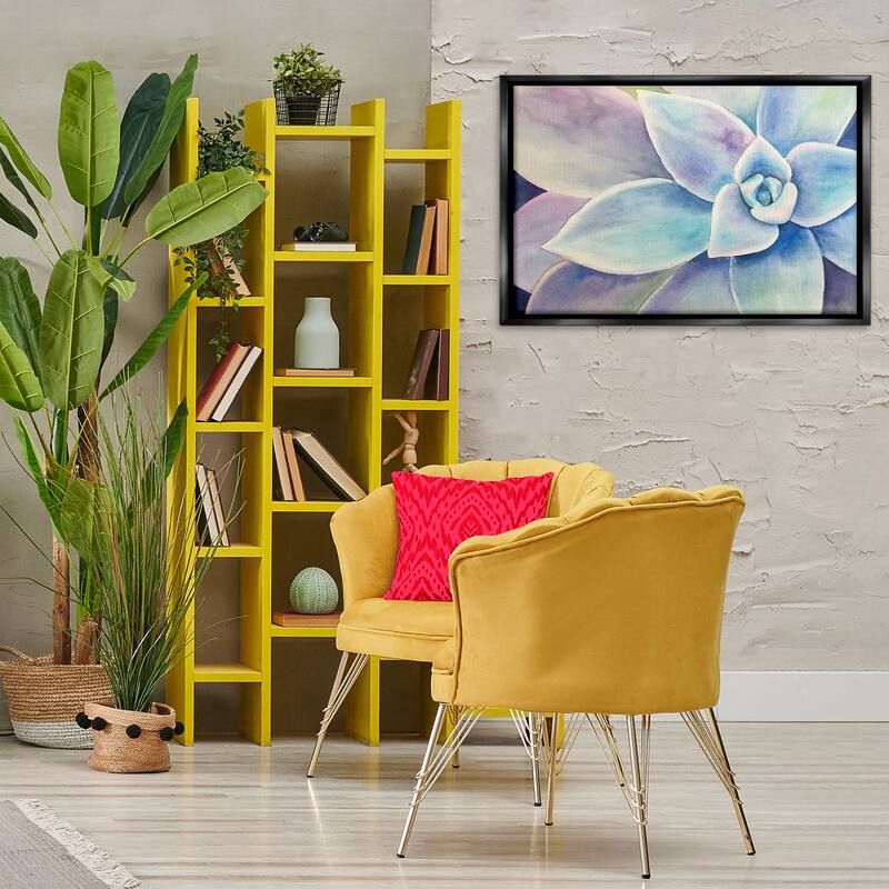 Stupell Cool Toned Succulent Leaves Framed Floater Canvas Wall Art Design By Stephanie Fielden