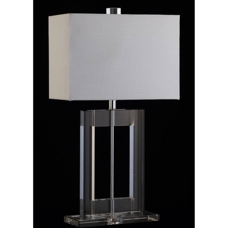 Day 26" Crystal LED Table Lamp, Clear/Black by JONATHAN Y