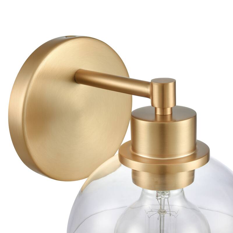 Elk Home Julian Brushed Gold With Glass Shade 2 Light Vanity Light