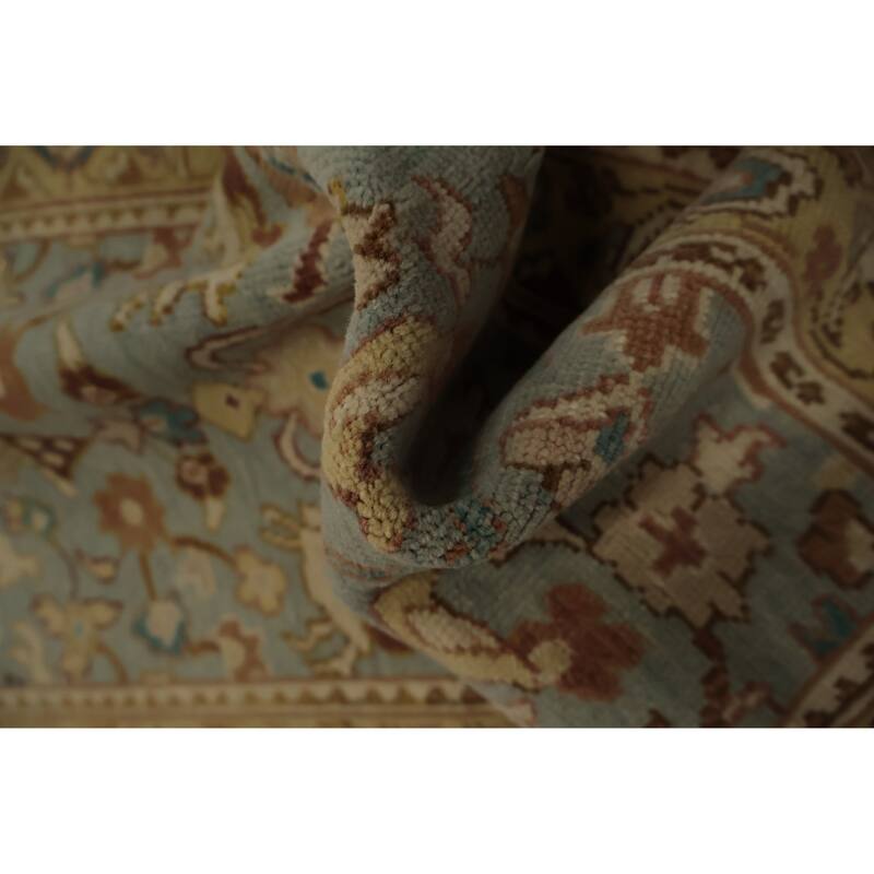 Hand Knotted Oriental 100% Wool Carpet Traditional All-Over Navy Blue & Blues Ziegler Area Rug - 3' 9'' X 2' 0''