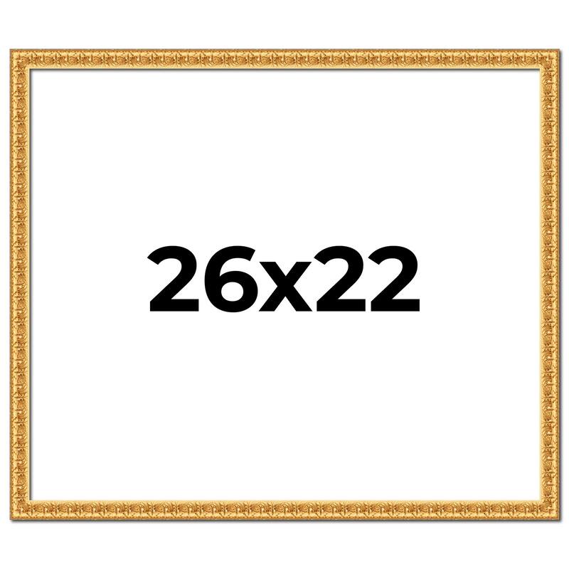 26x22 Frame Gold Real Wood Picture Frame Width 1 inches | Interior