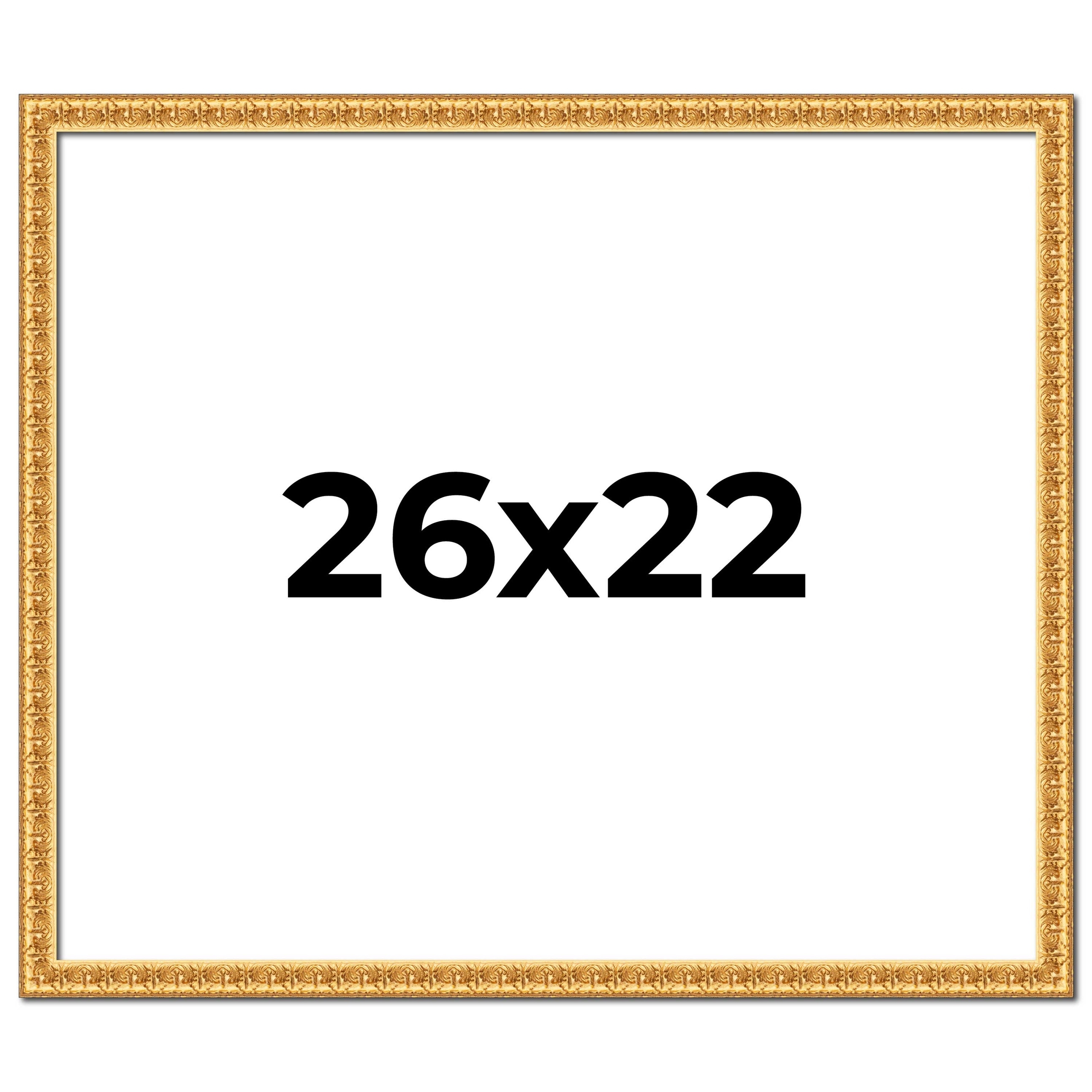 26x22 Frame Gold Real Wood Picture Frame Width 1 inches | Interior