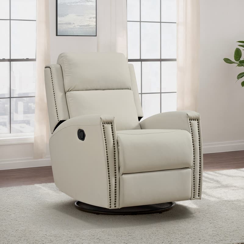 Jerome Swivel Glider Recliner Nursery Chair Manual Push Back Recliner