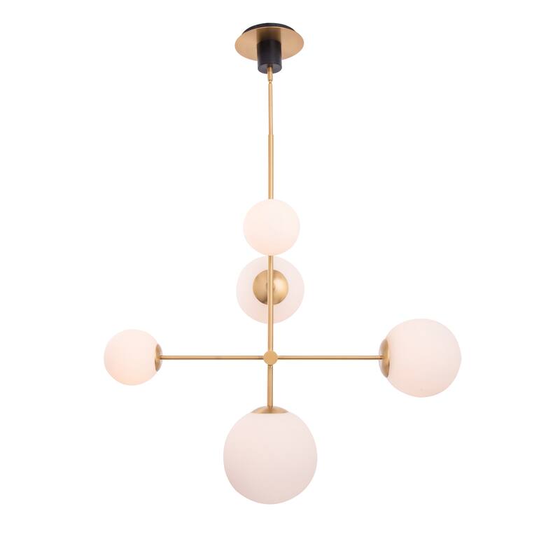 Spark Modern Gold 5 Light Chandelier - 36.75"D x 36.8"W x 43.5"H