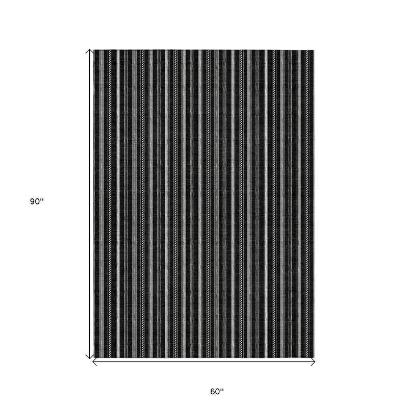 HomeRoots Striped Transitional Rectangle Outdoor Rug