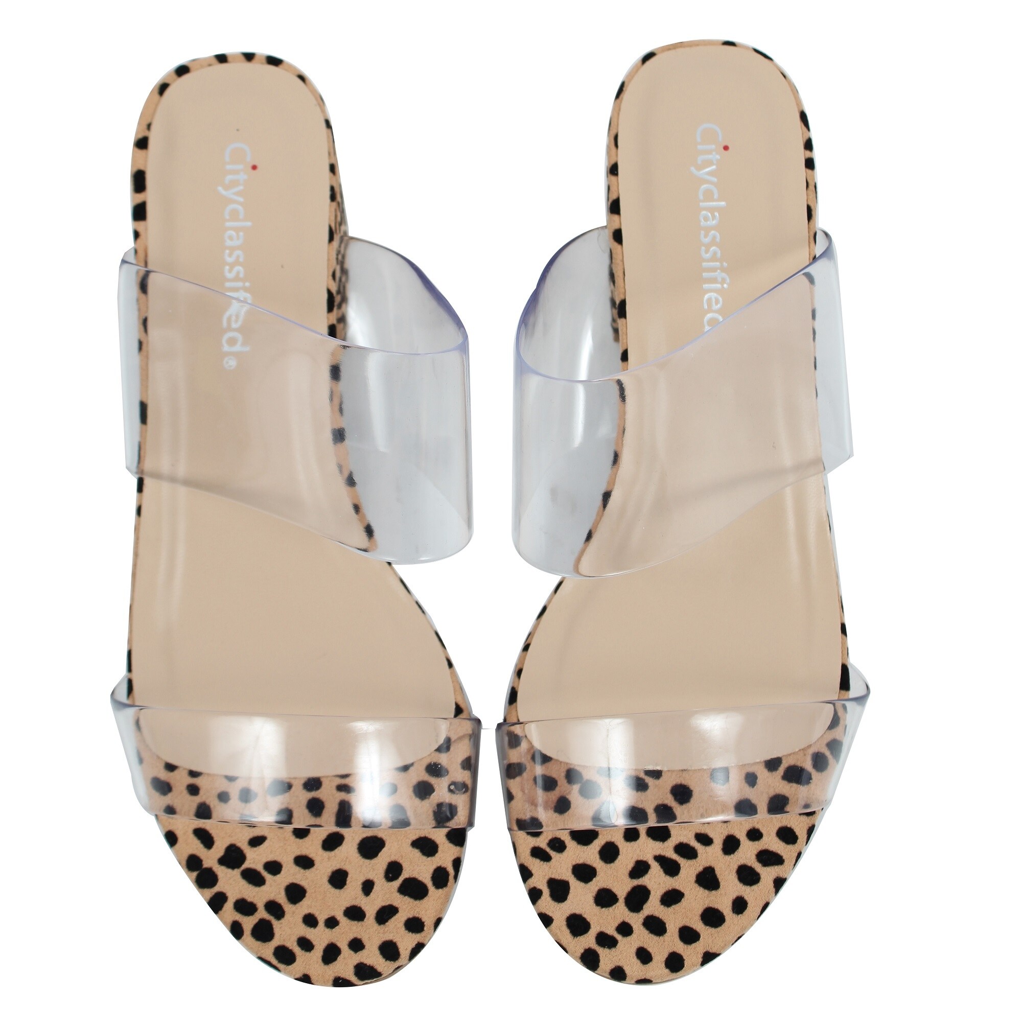 city classified leopard sandals