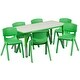 preview thumbnail 22 of 37, 23.625"W x 47.25"L Rectangle Plastic Activity Table Set with 6 Chairs