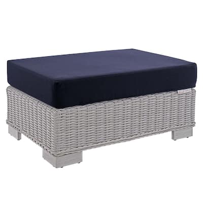 Conway Outdoor Patio Wicker Rattan Ottoman