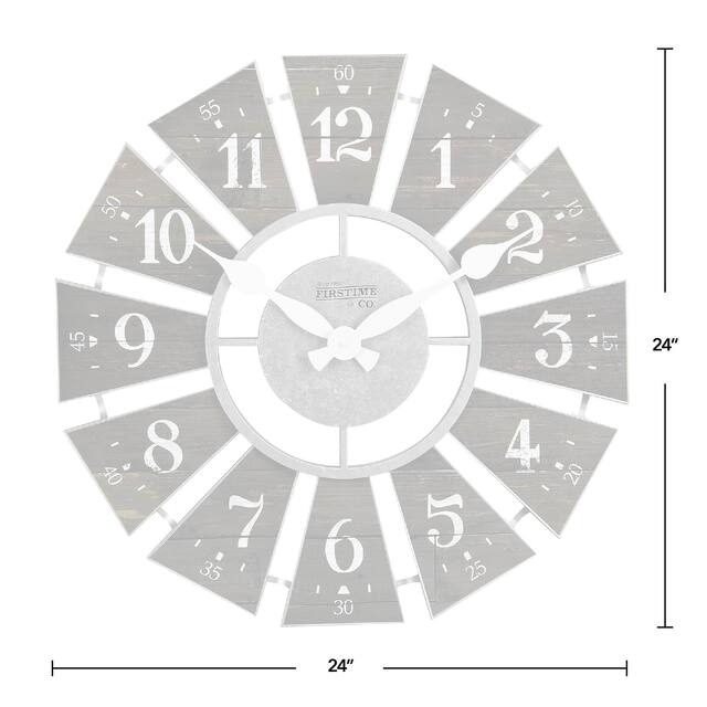 FirsTime & Co. Numeral Farmhouse Windmill Clock, Plastic, 24 x 2 x 24 in, American Designed
