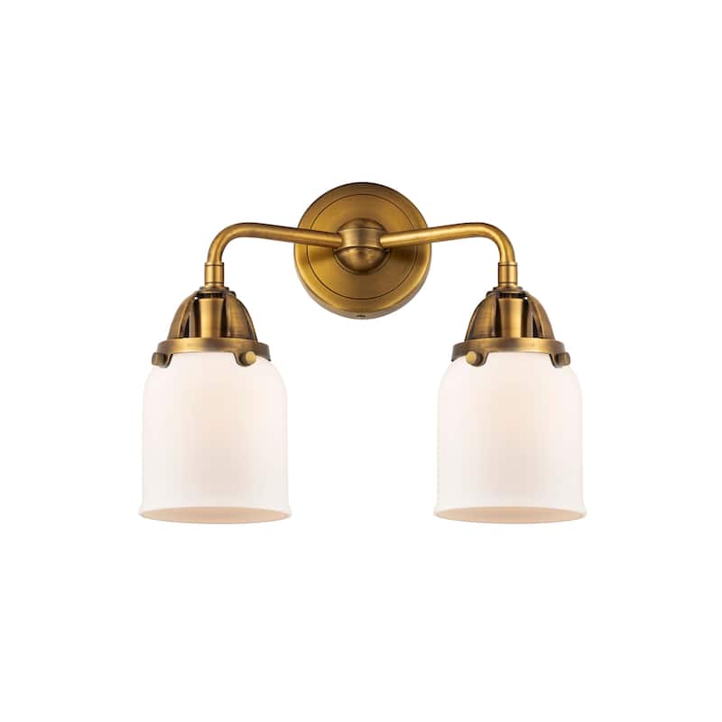 Innovations Lighting 288-2W-12-13 Bell Vanity Bell 2 Light 13" Wide - Brushed Brass / Matte White