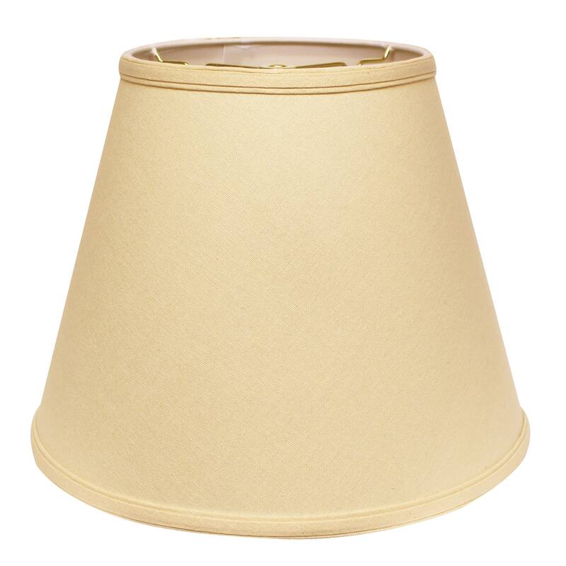 Deep Hardback Lampshade with Washer Fitter, Beige Color Fabric Lampshade for Table Lamps, Natural Linen - Beige