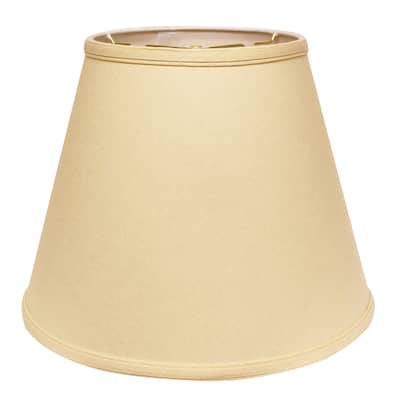Deep Hardback Lampshade with Washer Fitter, Beige Color Fabric Lampshade for Table Lamps, Natural Linen