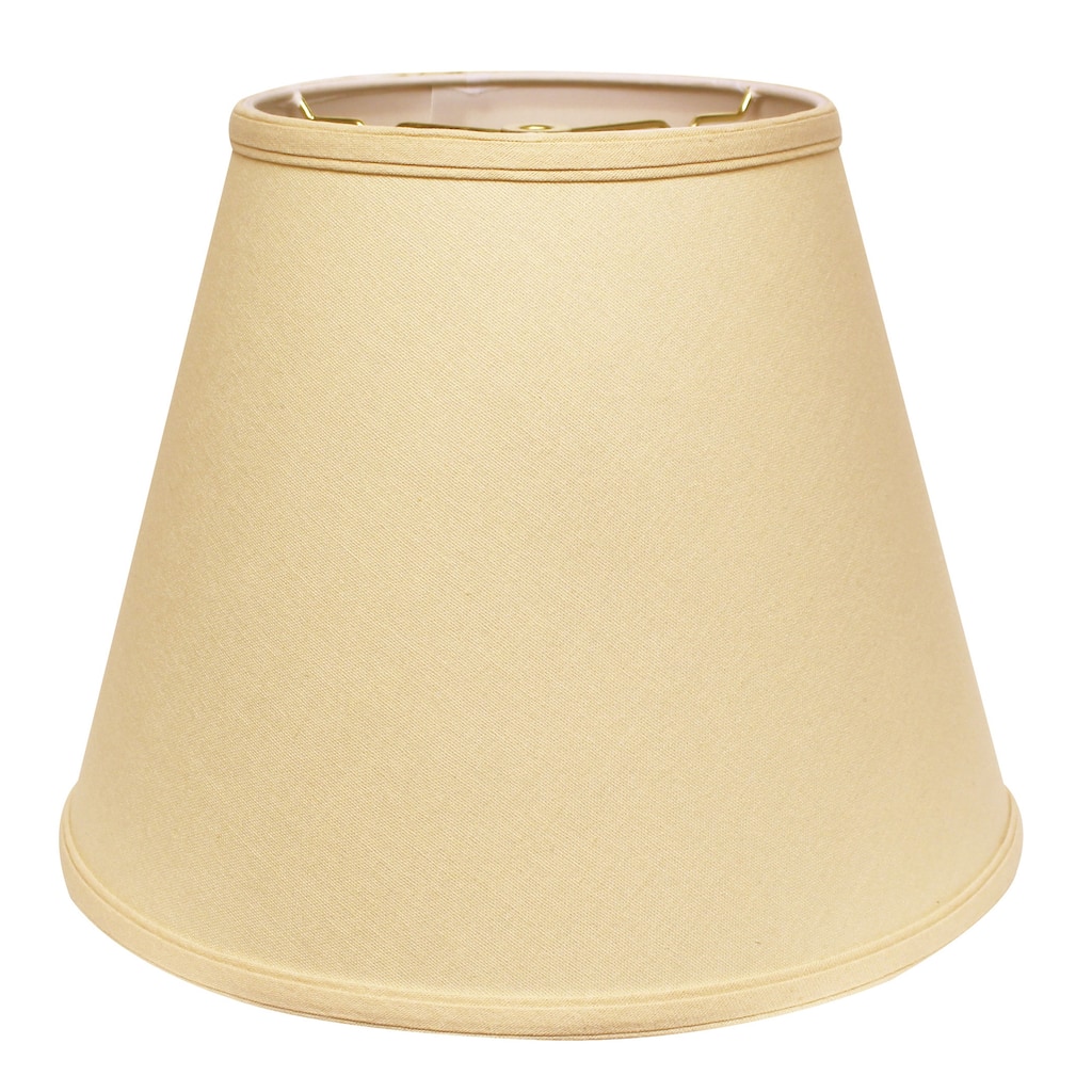 Deep Hardback Lampshade with Washer Fitter, Beige Color Fabric Lampshade for Table Lamps, Natural Linen