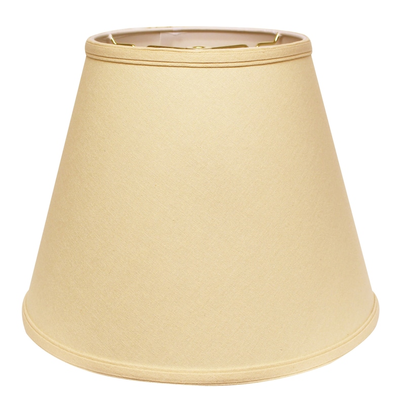 Deep Hardback Lampshade with Washer Fitter, Black (with white lining) - Beige