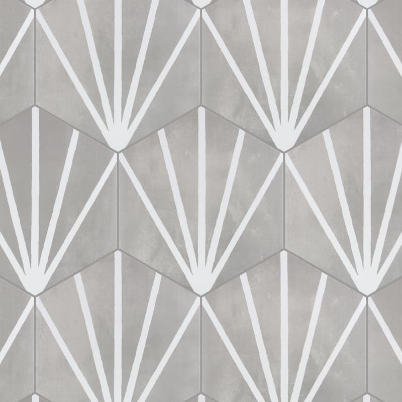 Merola Tile Horizon Dusk Hex Gris 7-3/4" x 9" Porcelain Floor and Wall Tile