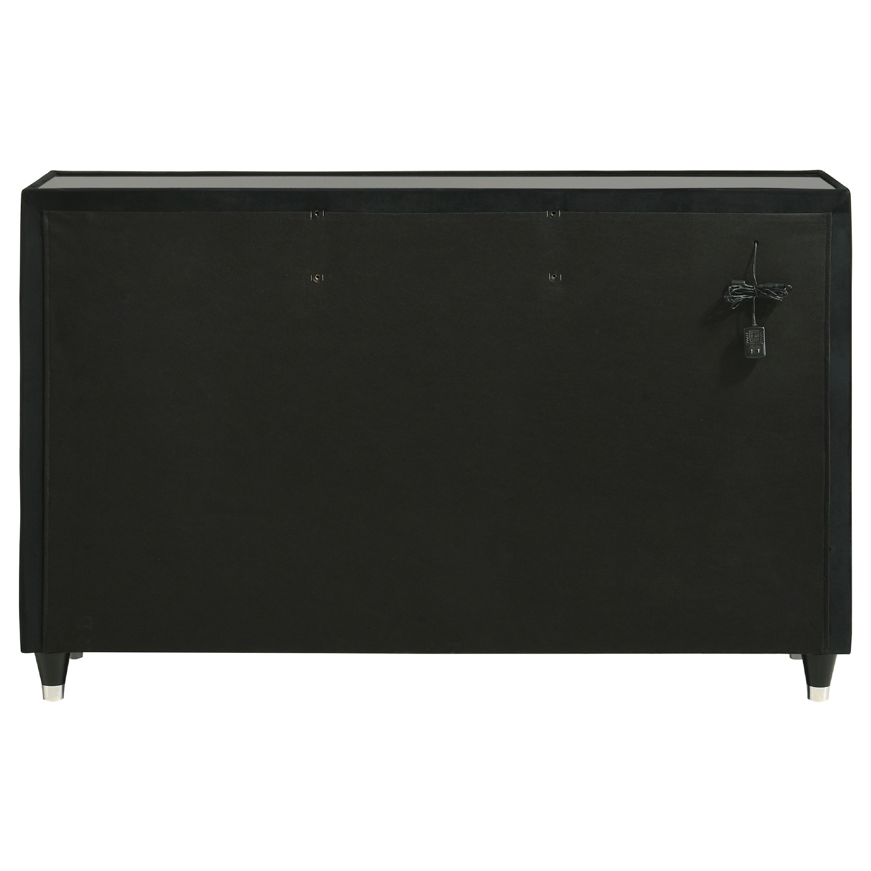 black glass top dresser Ravenne 8-drawer Velvet Upholstered LED Cabinet Modern design for modern homes Cyehnenx Black 5 Drawer Dresser