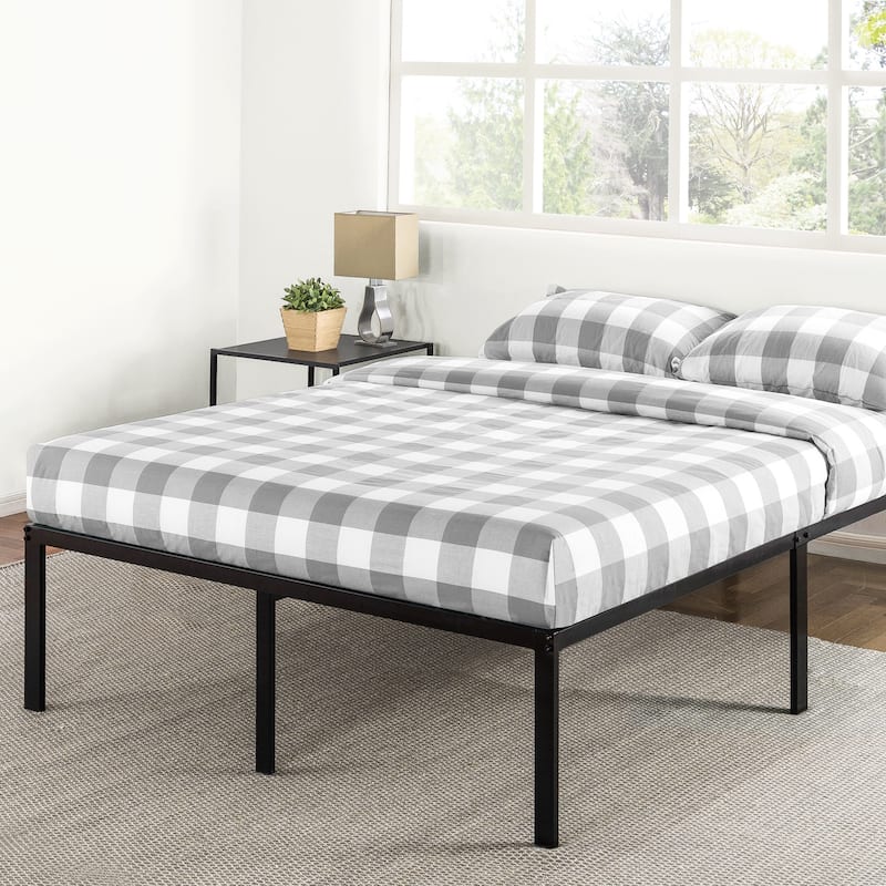 Metal 18-inch Platform Bed with Steel Slats By Crown Comfort - King