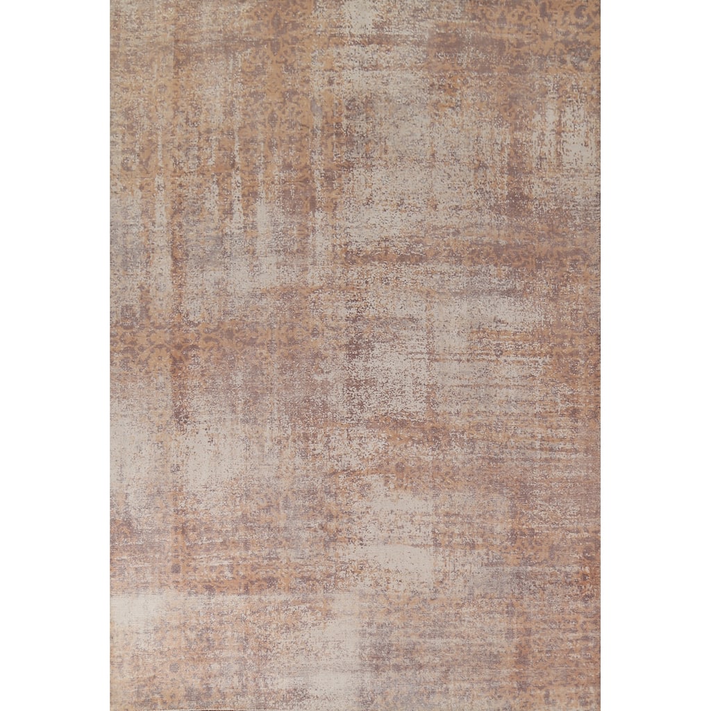 Abstract Indian Area Rug Handmade Wool Carpet - 7'9"x 10'0"