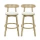 preview thumbnail 3 of 24, Christopher Knight Home - Ashley Contemporary Upholstered Round Cushion Bar Stools with Rubberwood Frame, Set of 2