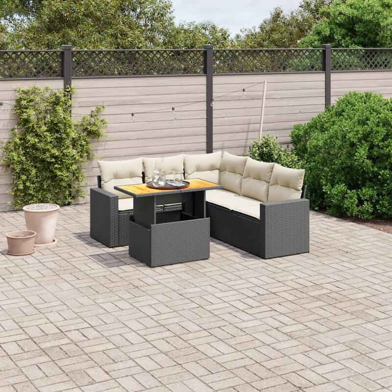 vidaXL Garden Sofa Set - 21.7 x 39.4 x 28.7 - Black - form2