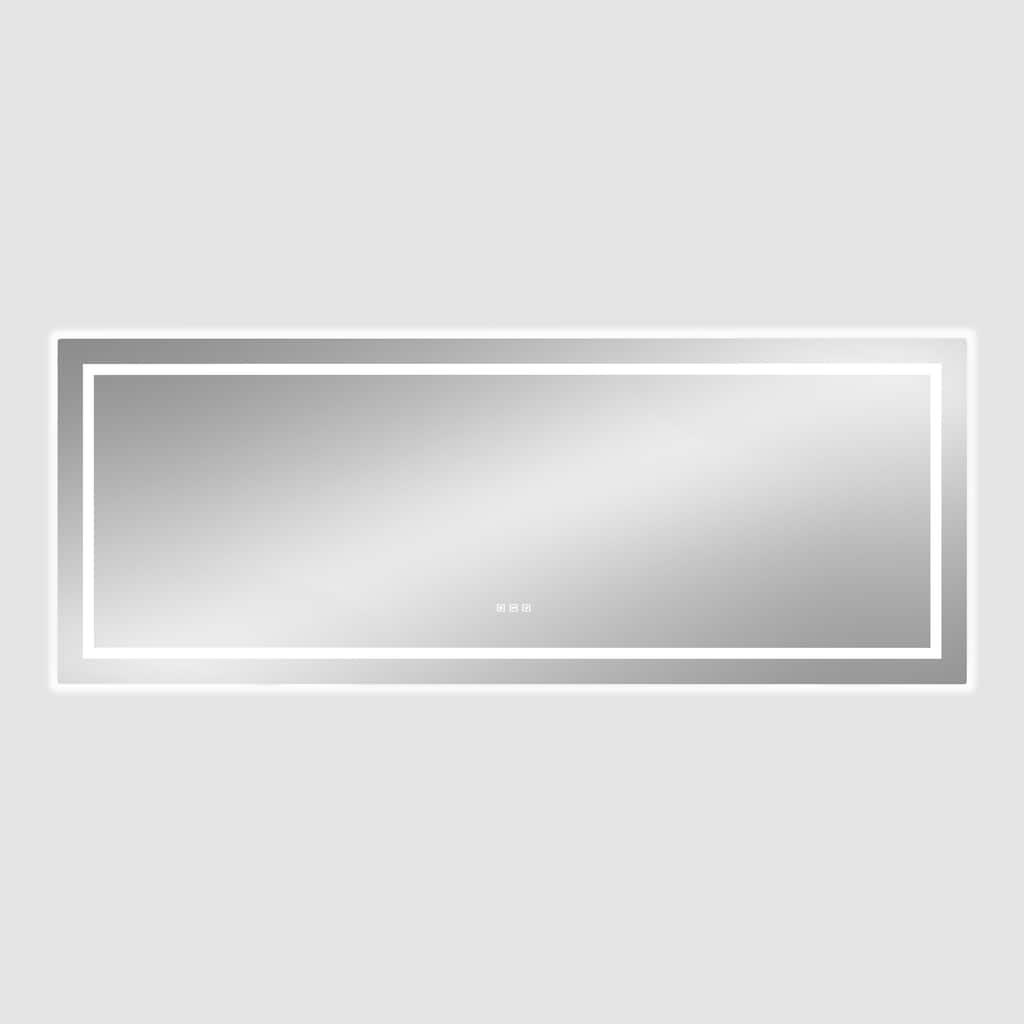 LED Bathroom Vanity Mirror with Dual Light Strips, Front & Backlit, Dimmable 3-Color Lighting, Anti-Fog, Touch Sensor
