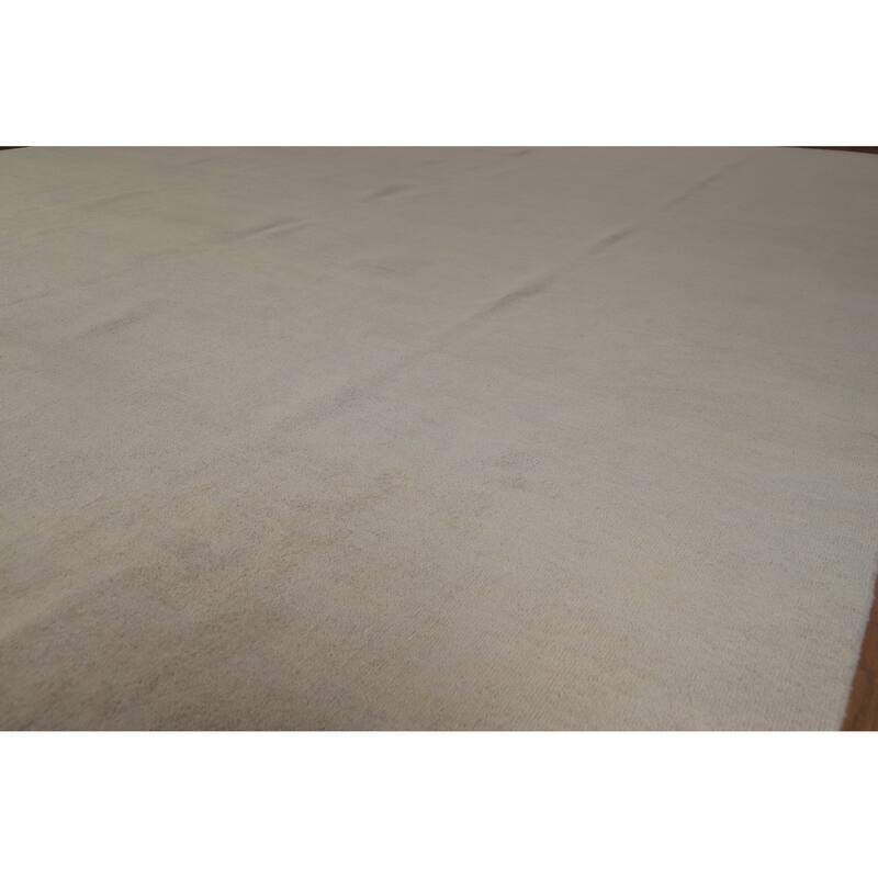 Hand Knotted Oriental 100% Wool Carpet Modern Solid Green Gabbeh Area Rug - 13' 2'' X 10' 3''