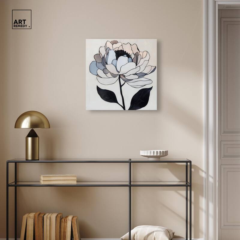 Gray Scale Flower II Canvas by Art Remedy, Gallery Wrapped