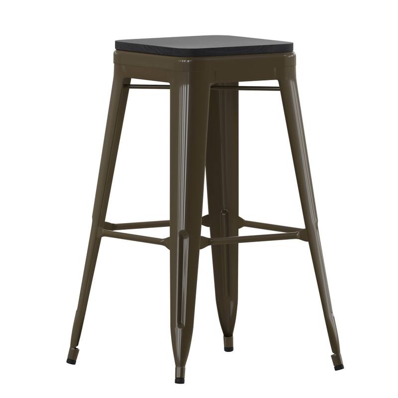 All-Weather Backless Commercial Bar Stool with Poly Resin Seat