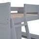 preview thumbnail 9 of 16, Gray Full Solid Wood Loft Bed with Desk & Shelf