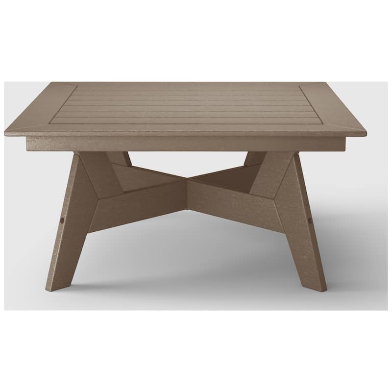 Polytrends Birchwood All Weather HDPE Outdoor Patio 37 Inch Square Conversation Table