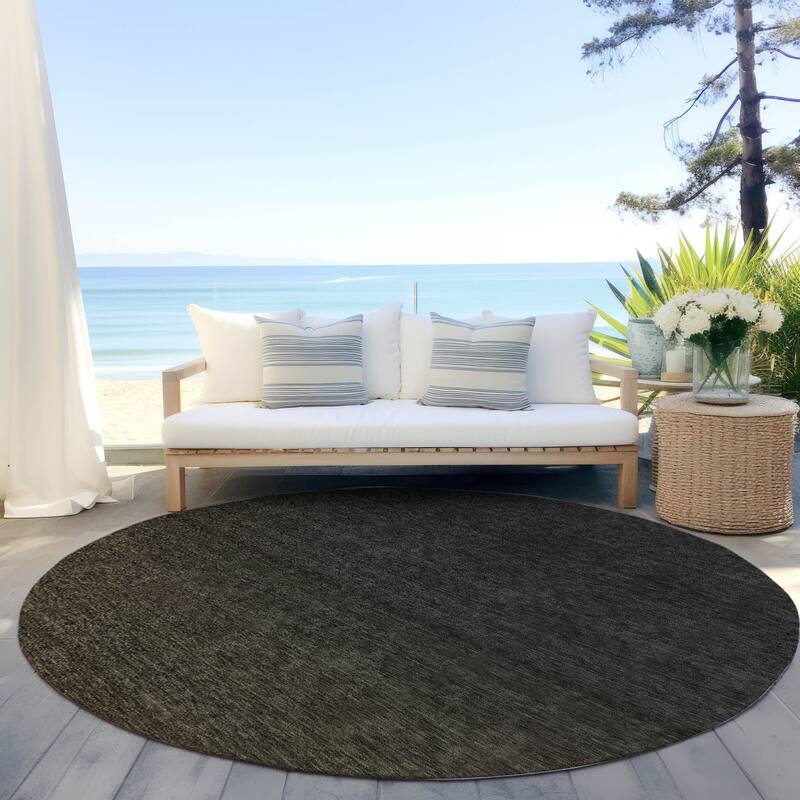 Machine Washable Indoor/ Outdoor Chantille Ombre Solid Rug - Chocolate - 8' x 8'