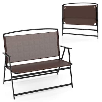 Costway 2-Person Patio Bench Folding Outdoor Garden Bench with - See Details