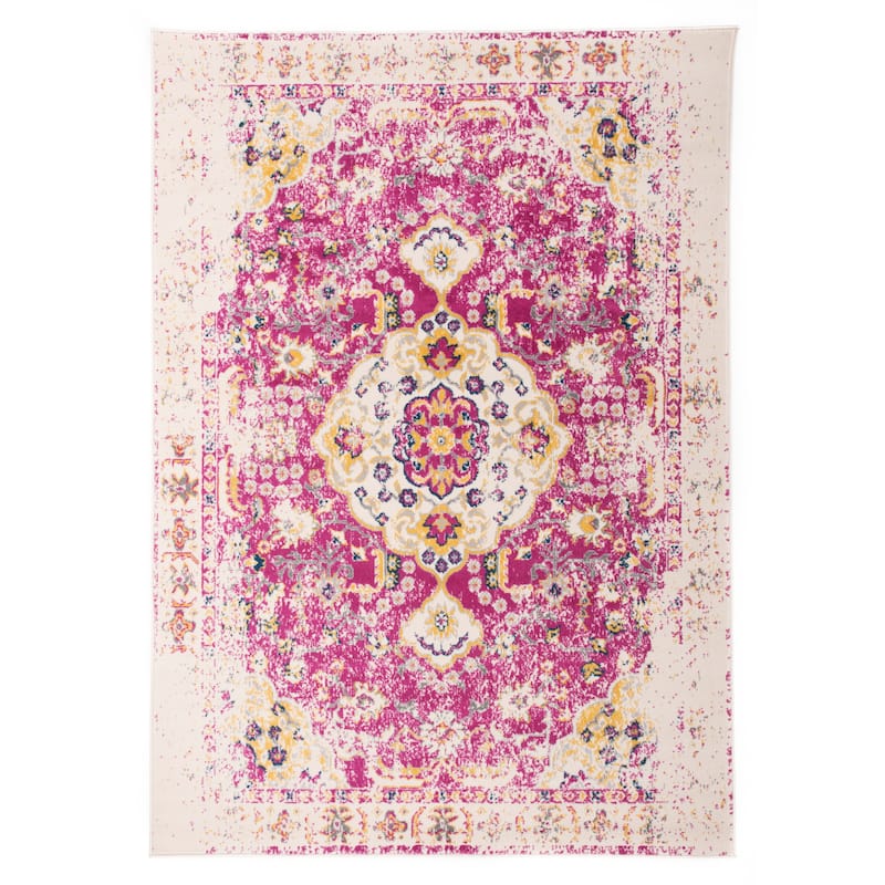 The Curated Nomad Sunset Bohemian Vintage Medallion Rug
