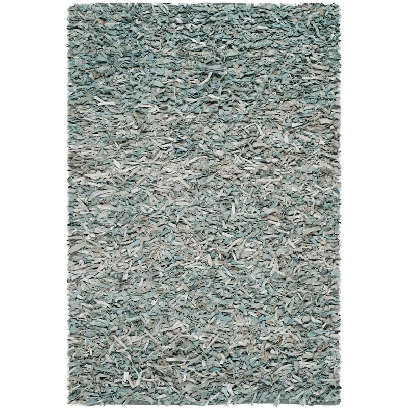 SAFAVIEH Handmade Leather Shag Carlijn Modern Leather Rug