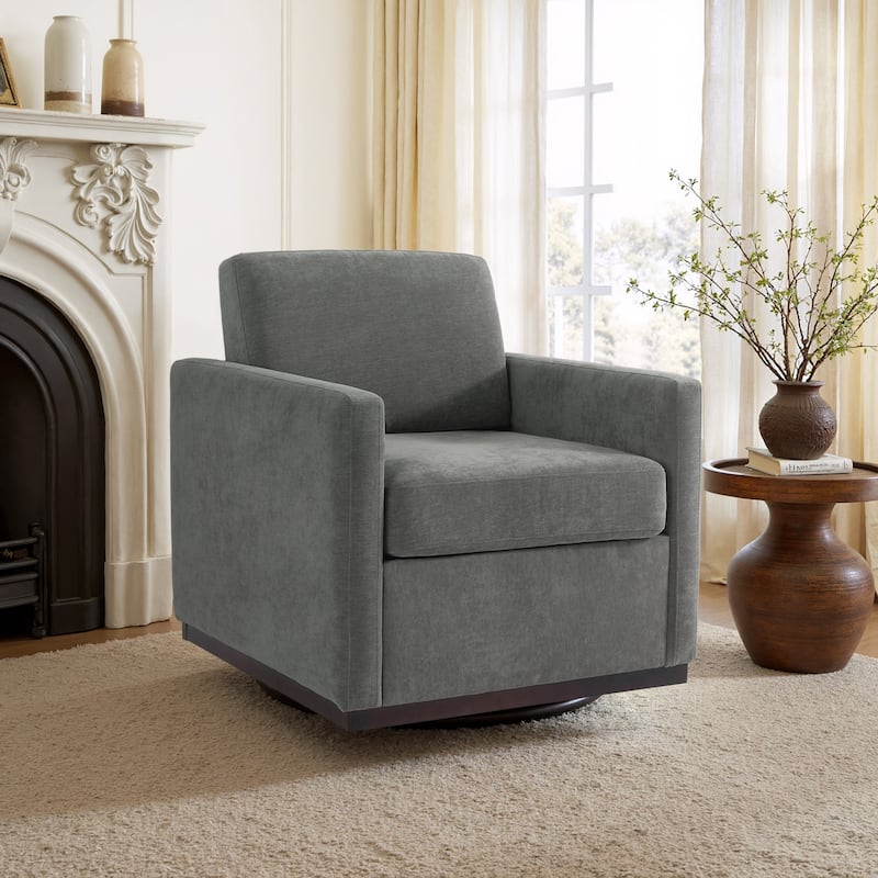 uixe Modern Upholstered Swivel Accent Chair with Pocket Spring Seat