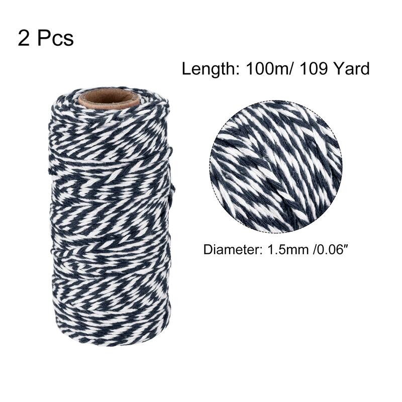 2x Twine Packing String Wrapping Cotton Twine Rope 100M for Christmas