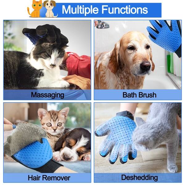 Shop Agptek Pet Grooming Gloves Brush Dog Cat Hair Remover Mitt