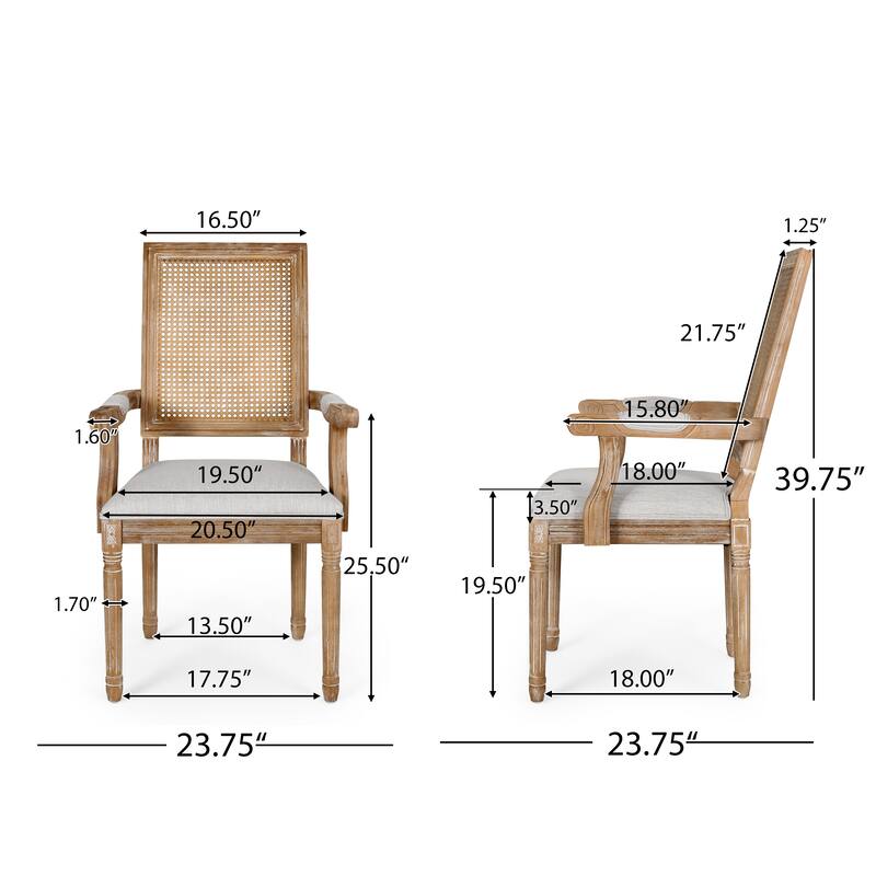 Marlette Wood and Cane Upholstered Expandable 7 Piece Dining Set by Christopher Knight Home