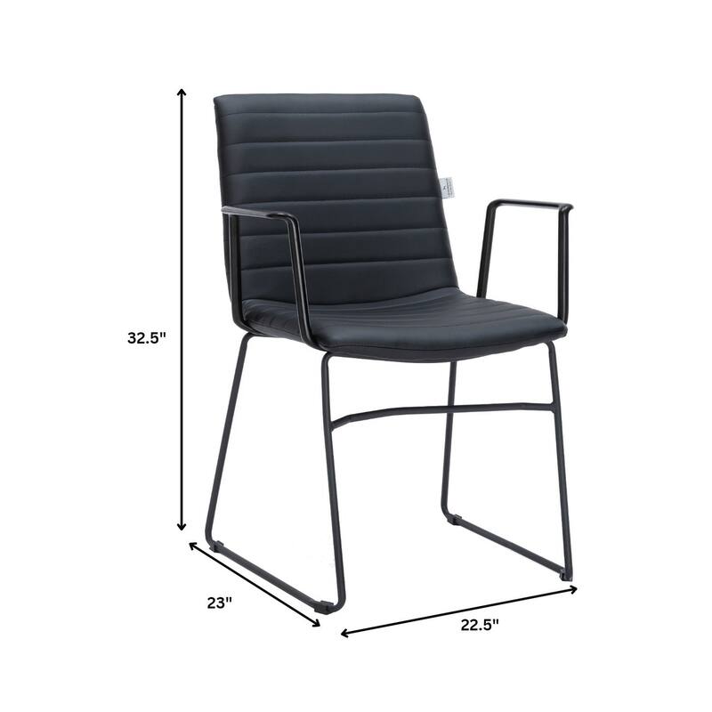 Zylar Ergonomic Guest Chair with Leather, Stainless Steel Base, High-Density Foam, Modern Design for Office or Waiting Room