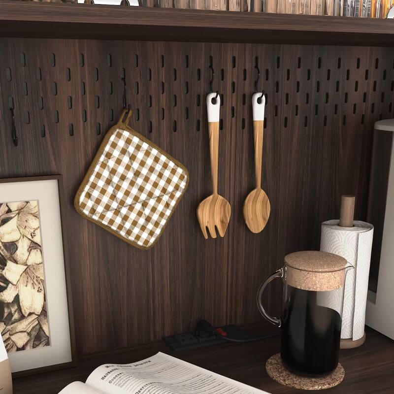 Anmytek Large Capacity 71 Inch Tall Kitchen Pantry Cabinet Reeded Glass Doors Microwave Stand Bakers Storage Rack