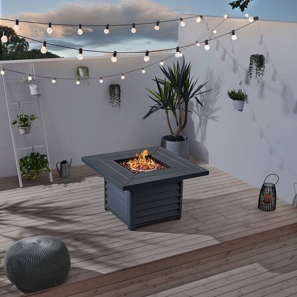 Shop Ove Decors Bari Ii 42 In Dark Grey Square Aluminum Fire Table Overstock 30767522
