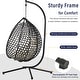 preview thumbnail 61 of 77, Wicker Hanging Egg Chair for Indoor and Outdoor Relaxation