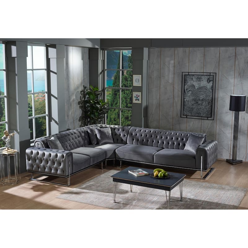 Sunta Metal Legs Sleeper Sectional Sofa