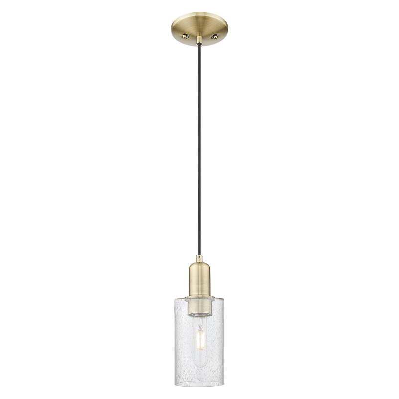 Innovations Lighting Endless Possibilities Arcadia - Clymer - 1 Light 4" Cord Hung Mini Pendant - Antique Brass/Seedy