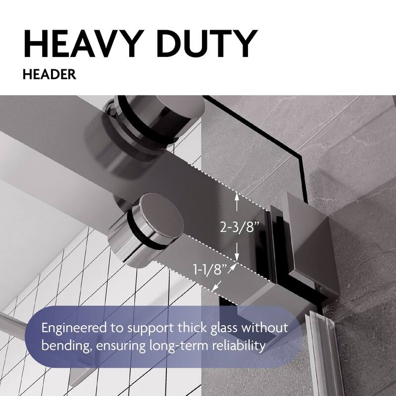 SP Series 50" - 54" W x 77" H Double Sliding Frameless Glass Shower Door with 3/8" Clear Tempered Glass