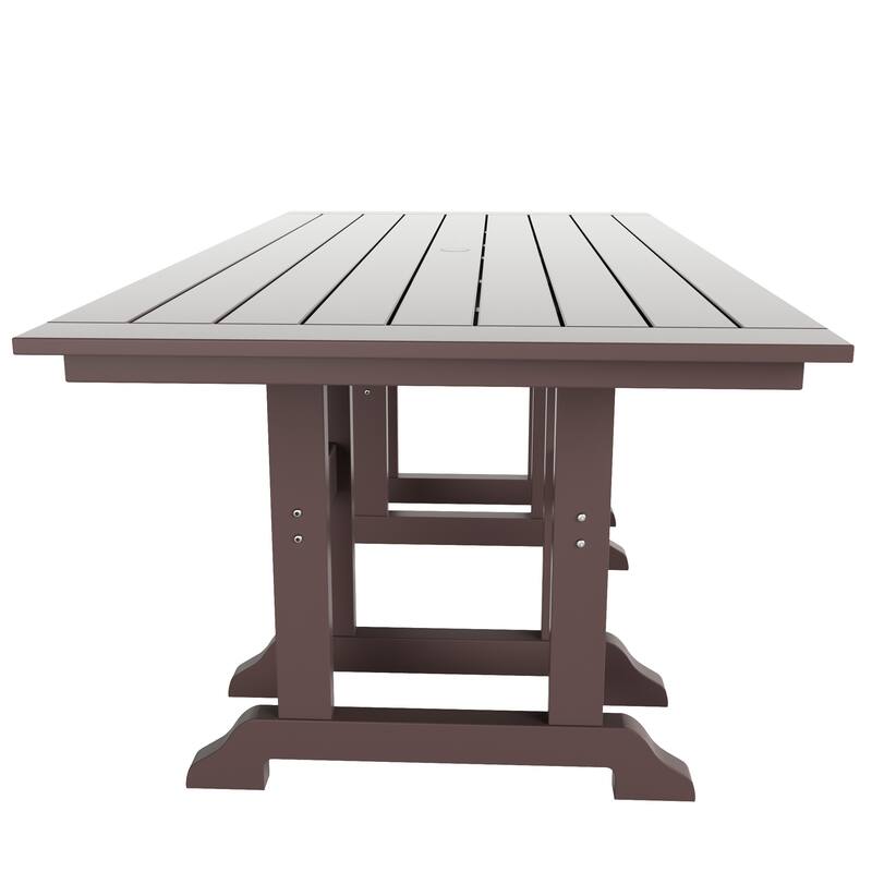 Laguna Hdpe All Weather Outdoor Patio Rectangular Adirondack Dining Chairs With Table (7-Piece Set)