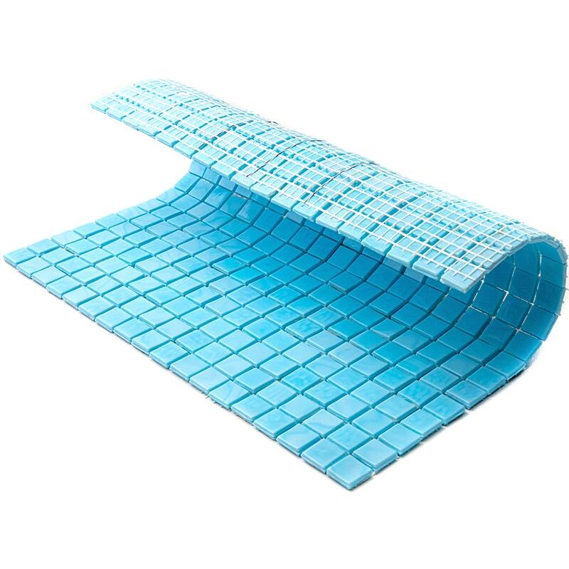 Apollo tile 12" x 12" Skosh Glossy Sea Blue Glass Tile (18.69 sq ft/case) - 20 Pack