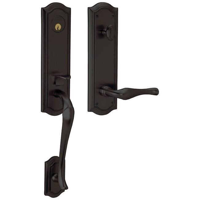Baldwin Left Handed Bethpage Escutcheon Single Cylinder Handleset with - Oil Rubbed Bronze
