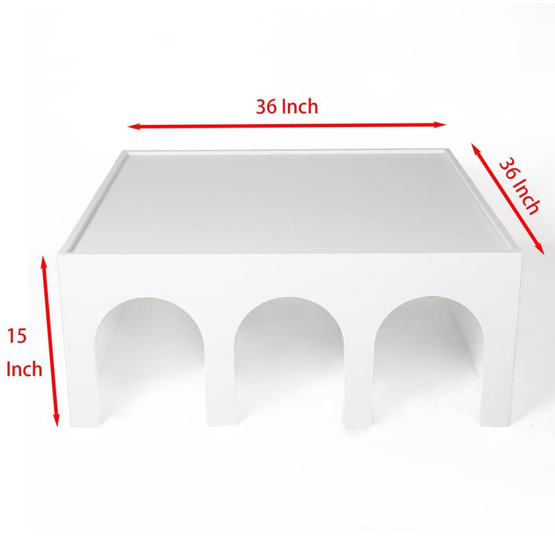 Multifunctional 4-Tier White Book Shelf & Coffee Table, Creative Furniture Floor Bookshelf, Minimalist Organizer Storage Shelves