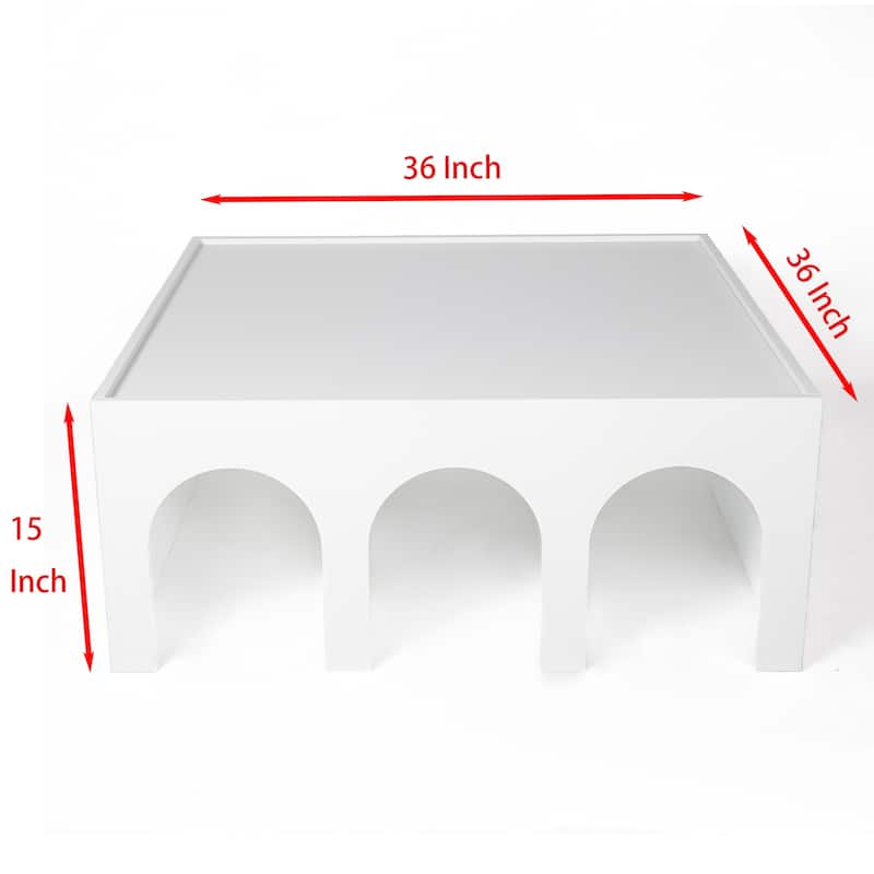 Roomfitters Multifunctional Bookshelf & Coffee Table, 4-Tier Minimalist Organizer, Modern Living Room Bookcase